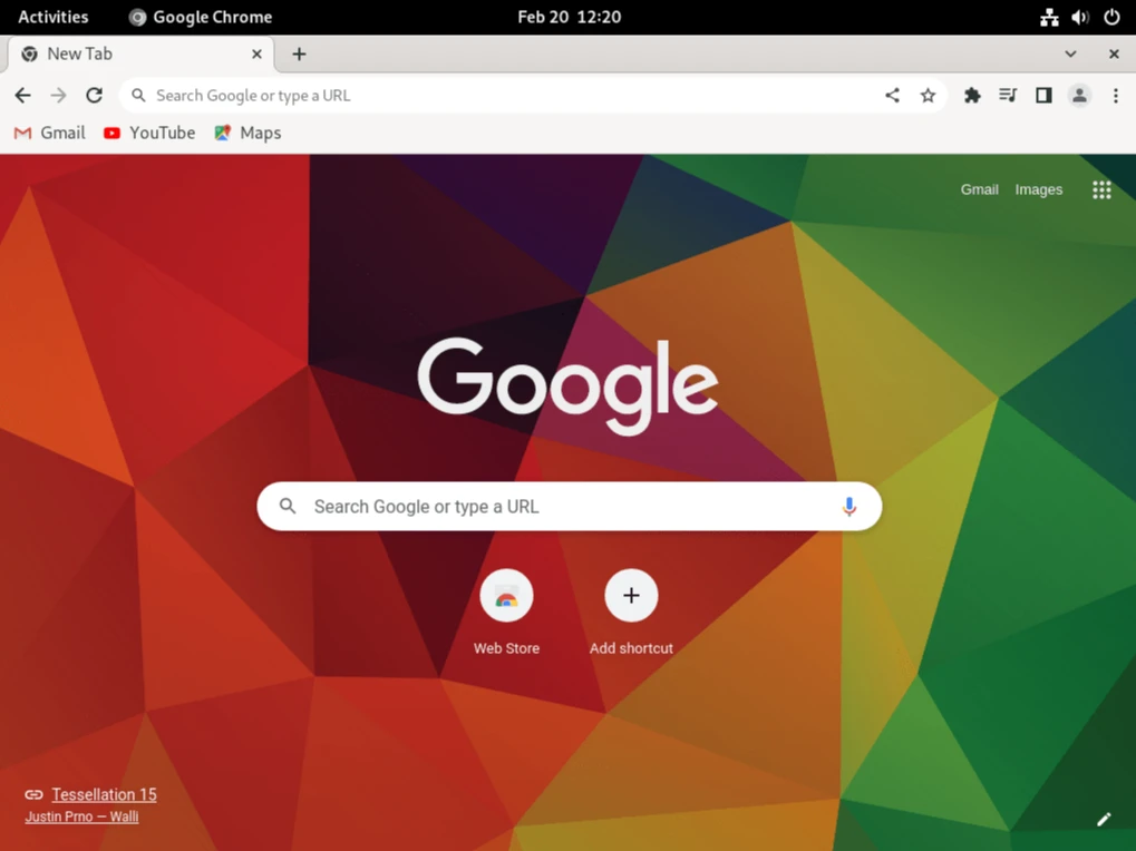 Google Chrome в Fedora Linux.