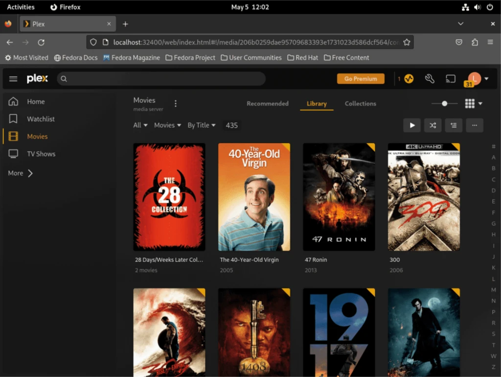 Plex Media Server на Fedora