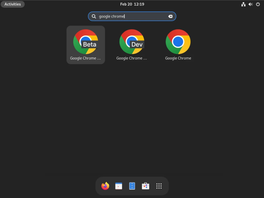 Google Chrome в Fedora Linux.